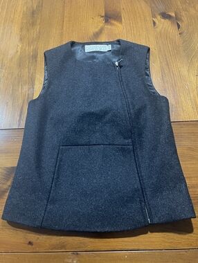 Shipley & Halmos New York Vintage Grey Wool Blend Zip Up Sweater Vest Size XS